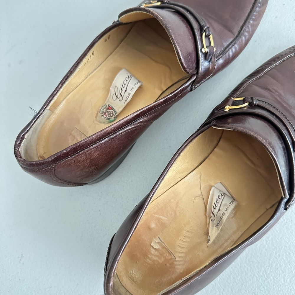 Gucci Brown Leather Loafers with Horsebit Detail - Picture 14 of 15
